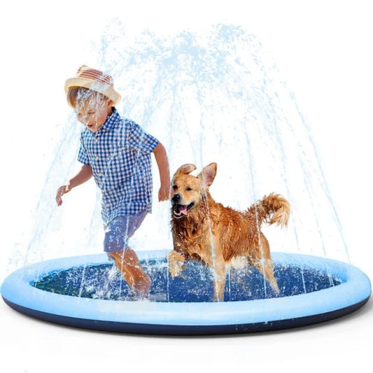 Splash Sprinkler Pad for Dogs Kids Non-Slip Thicken Dog Pool with Sprinkler Pet Summer Outdoor Play Water Mat Toys for Pet Dogs